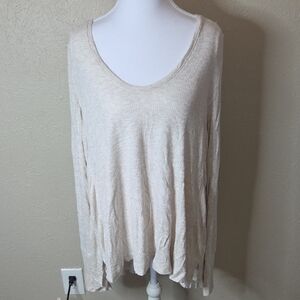 We The Free FREE PEOPLE Cream Knit Top, Size Medium